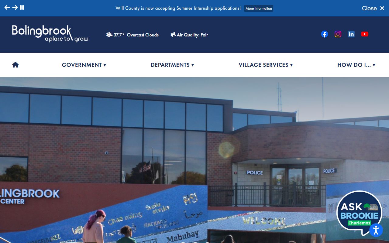 Bolingbrook village website for Bolingbrook property tax records