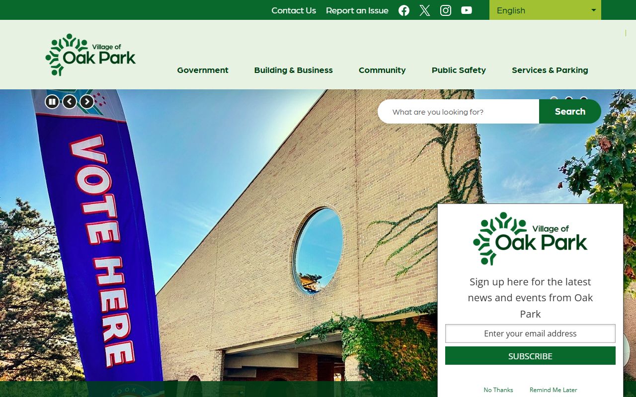 Oak Park village website for Oak Park property tax records