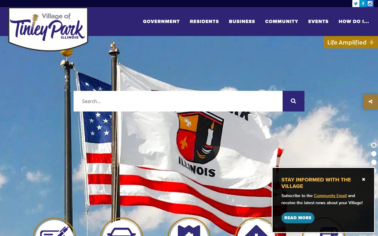 Tinley Park village website for Tinley Park property tax records