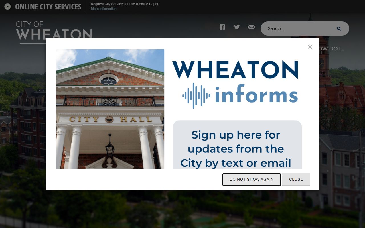 Wheaton city website for Wheaton property tax records