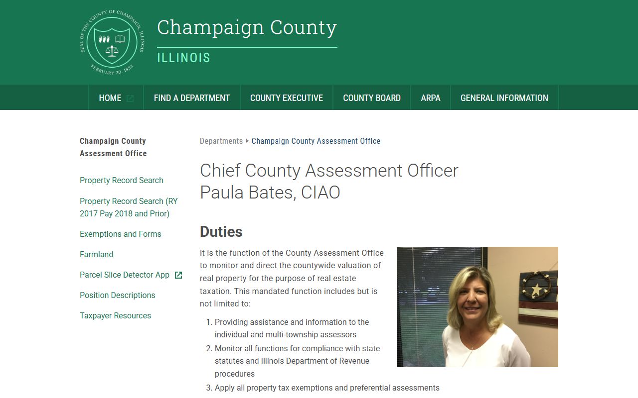 Champaign County Assessment Office for Champaign County property tax records