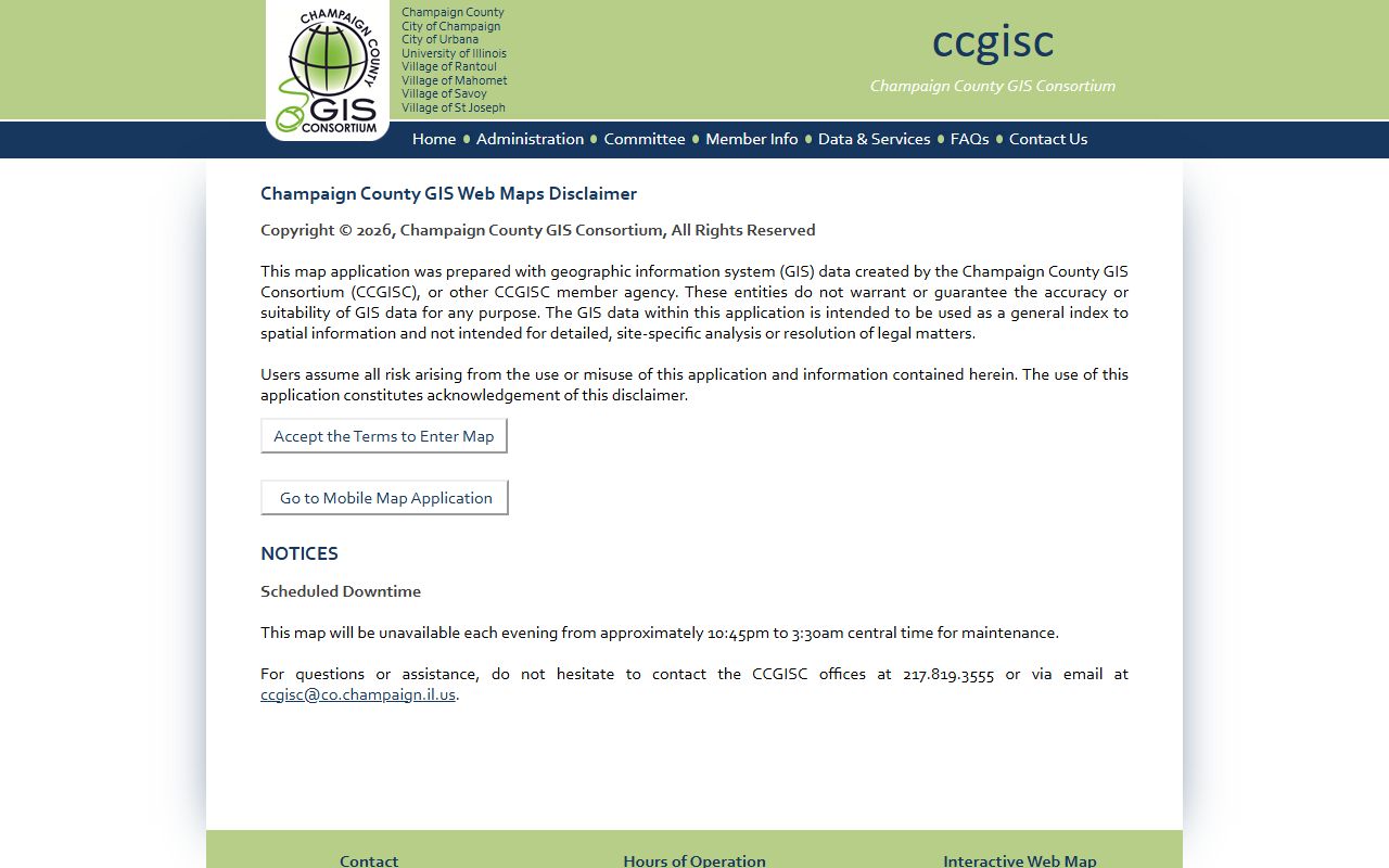 Champaign County GIS interactive map for Champaign County property tax records