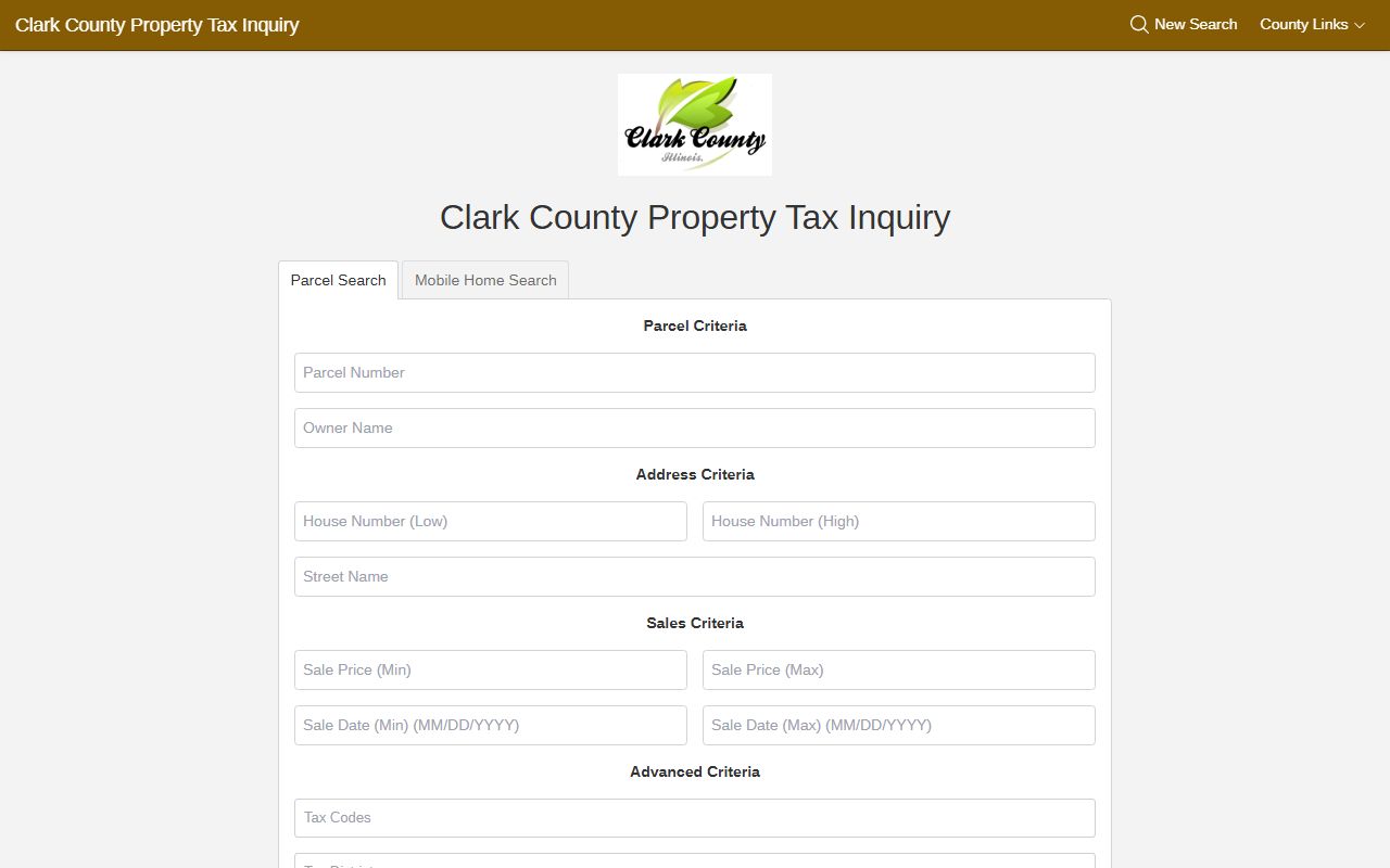Clark County tax search portal for looking up property tax records