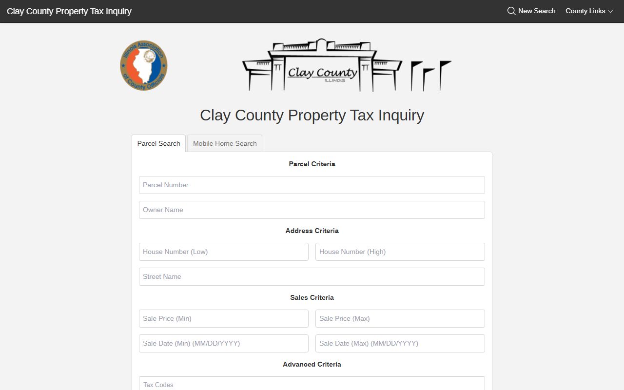 Clay County tax search portal for looking up property tax records