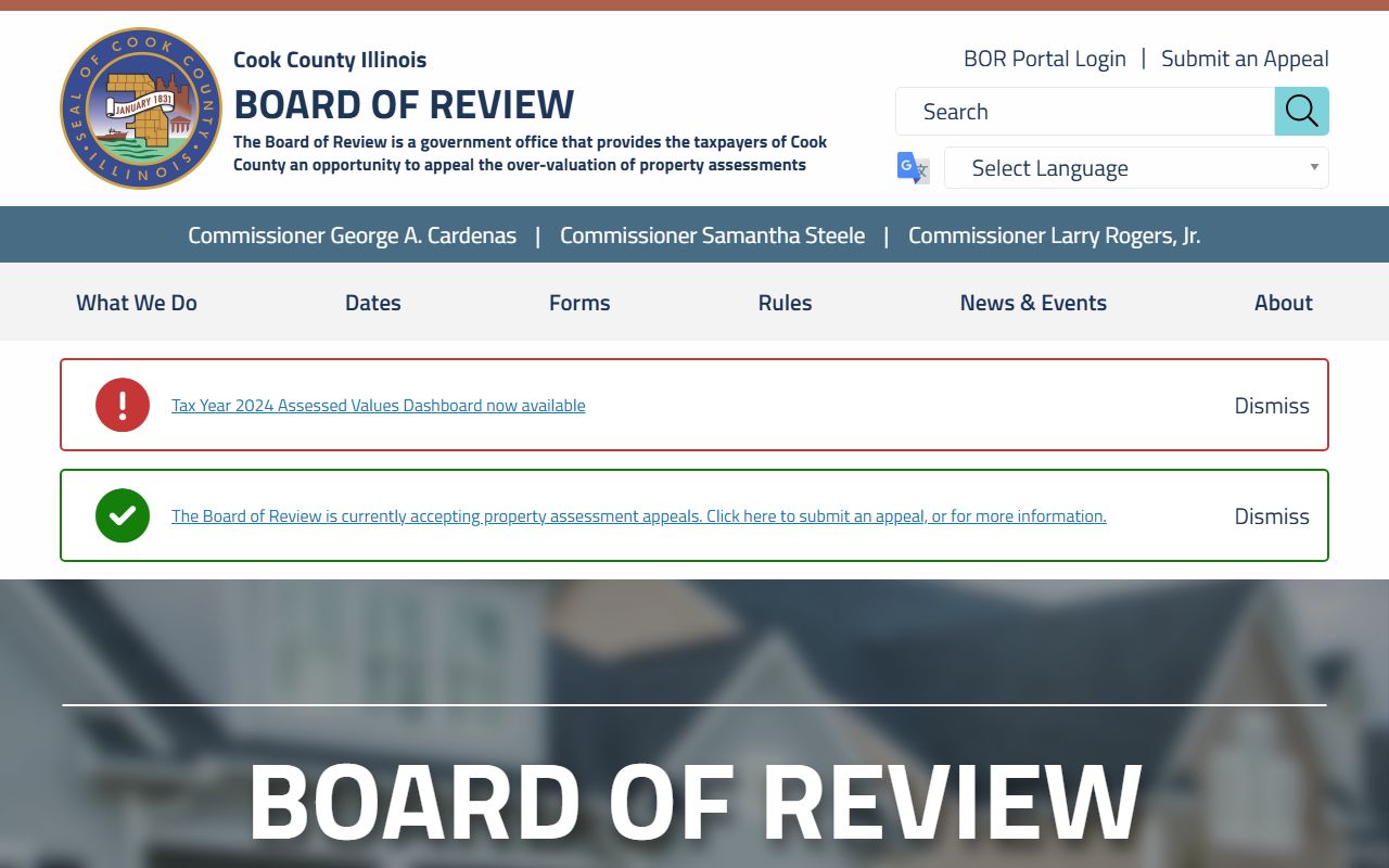Cook County Board of Review for Cook County property tax records
