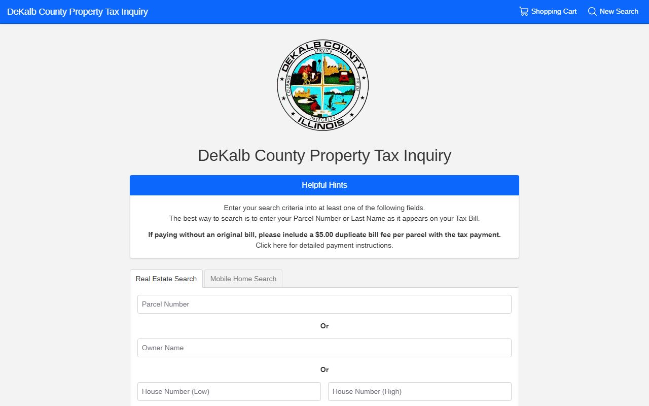 DeKalb County tax search portal for DeKalb County property tax records