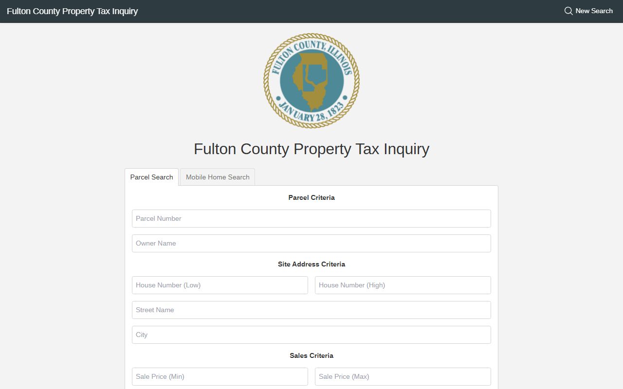Fulton County Treasurer tax search portal for Fulton County property tax records