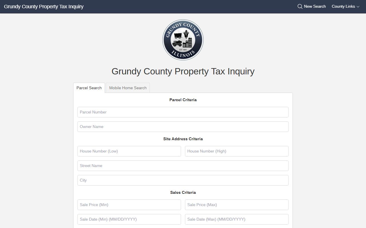 Grundy County tax search portal for Grundy County property tax records