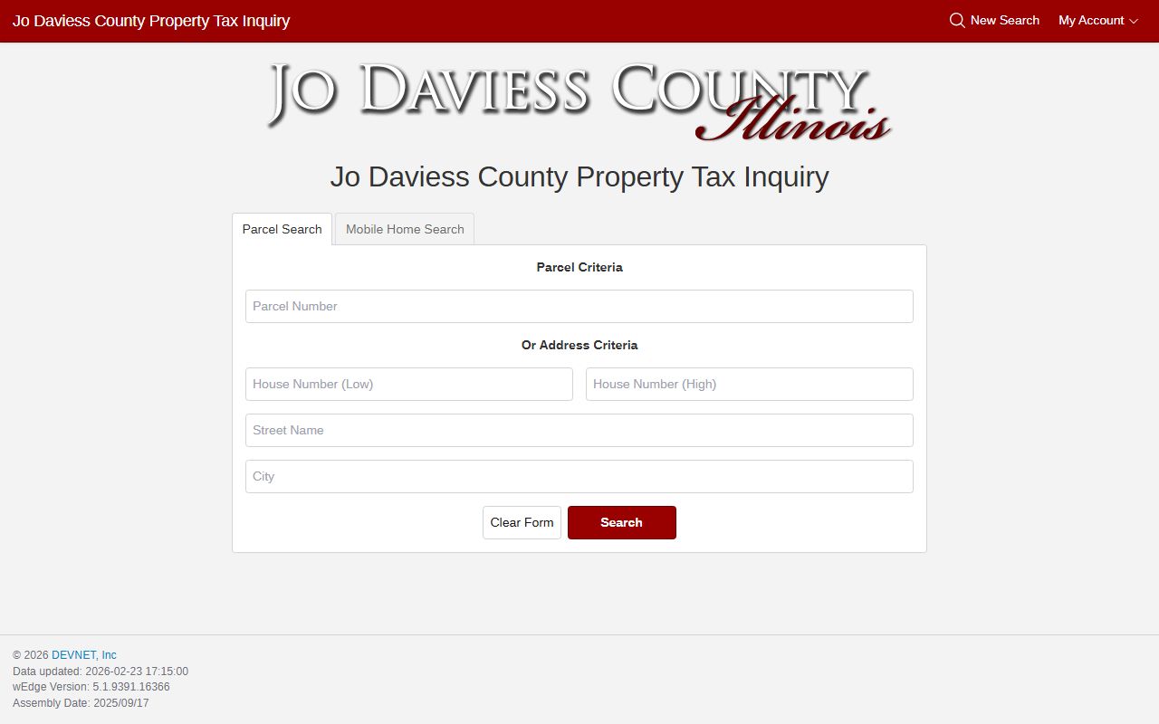Jo Daviess County Treasurer tax search portal for property tax records
