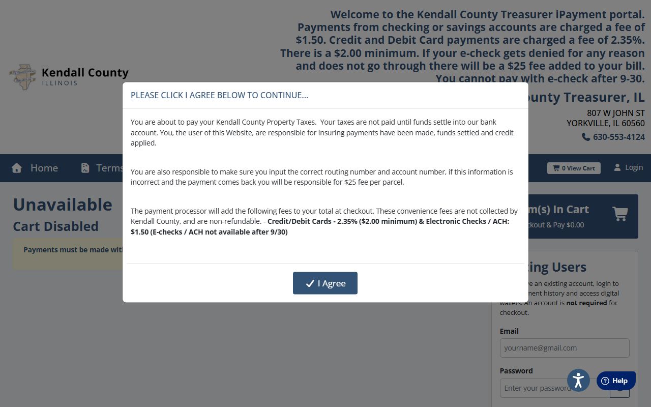 Kendall County online payment portal for Kendall County property tax records
