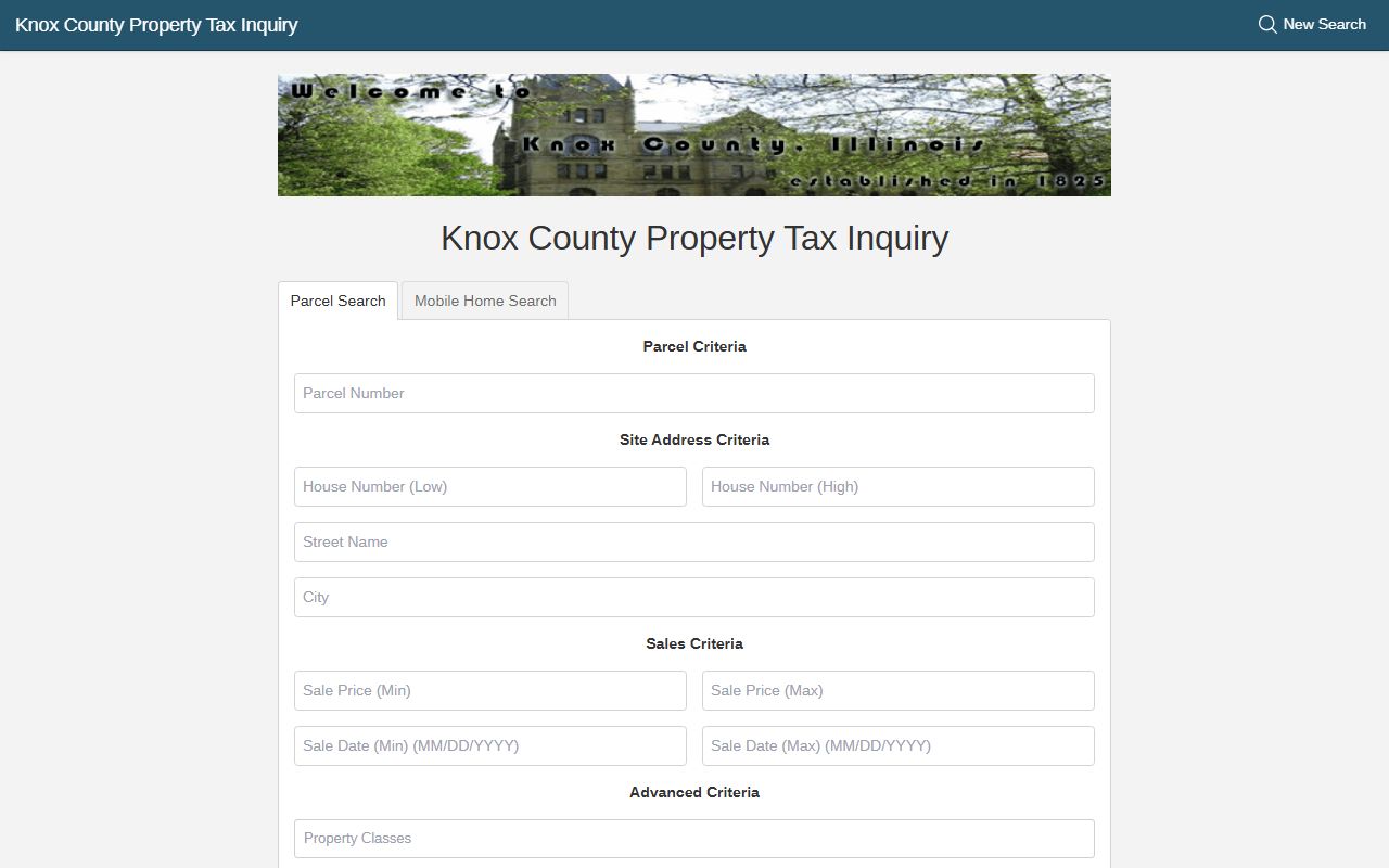 Knox County tax search portal for Knox County property tax records