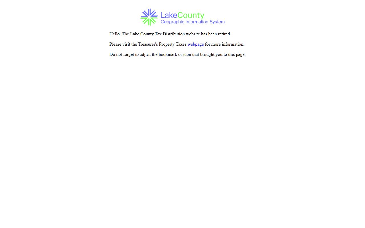Lake County tax distribution map for Lake County property tax records