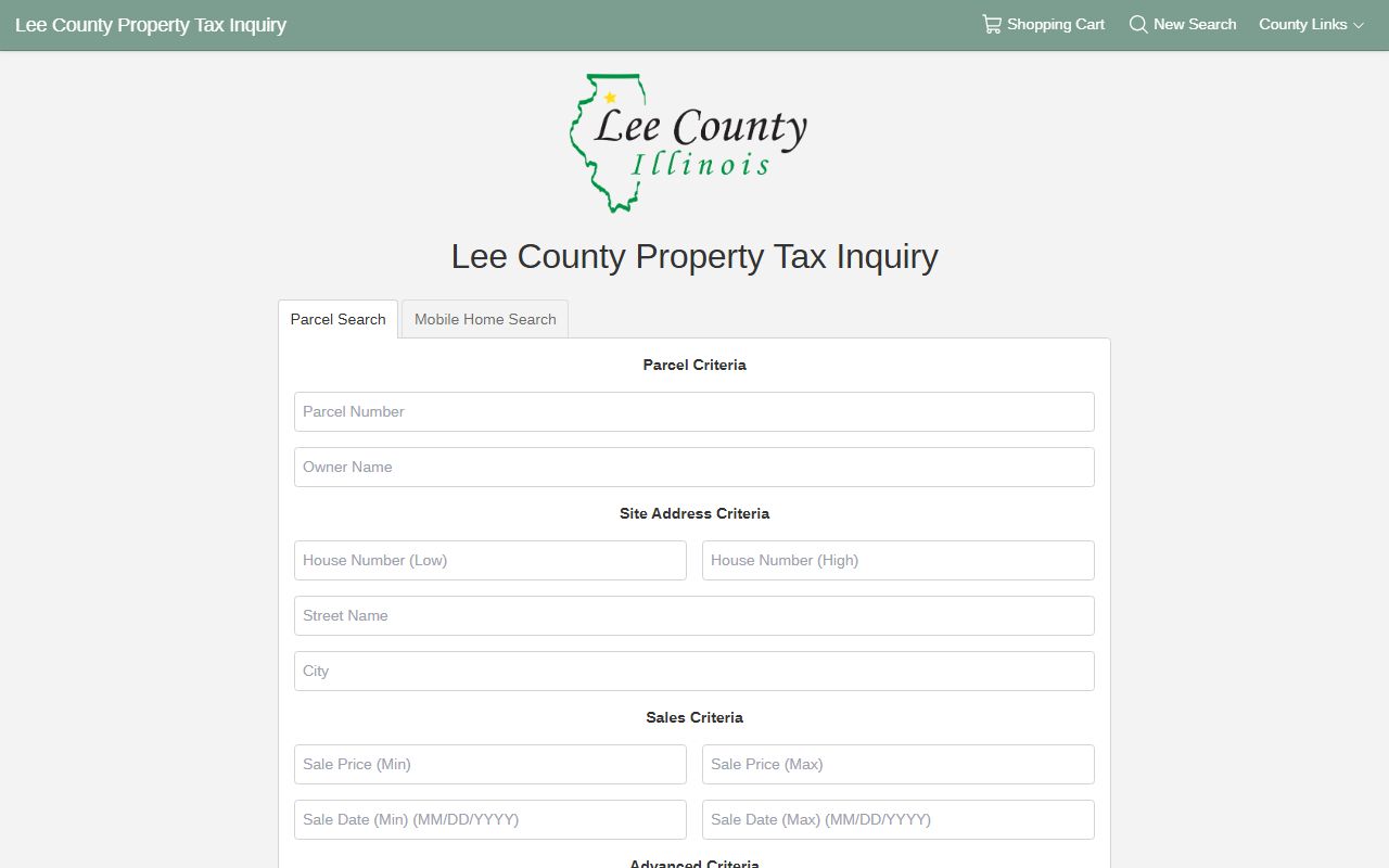 Lee County Treasurer tax search portal for Lee County property tax records