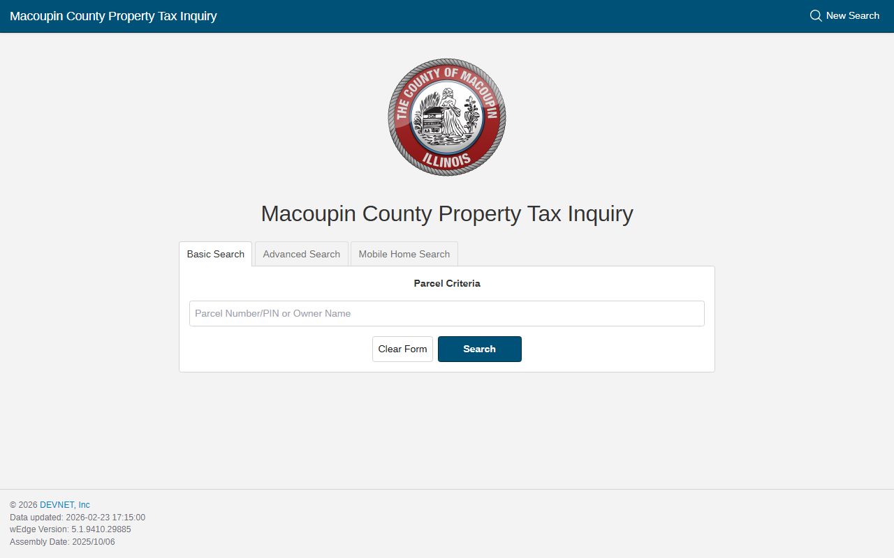 Macoupin County tax search portal for looking up property tax records