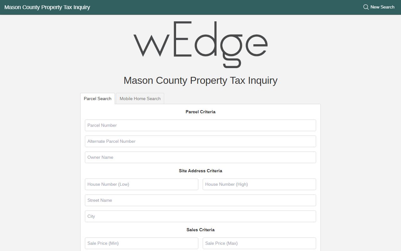Mason County tax search portal for looking up property tax records