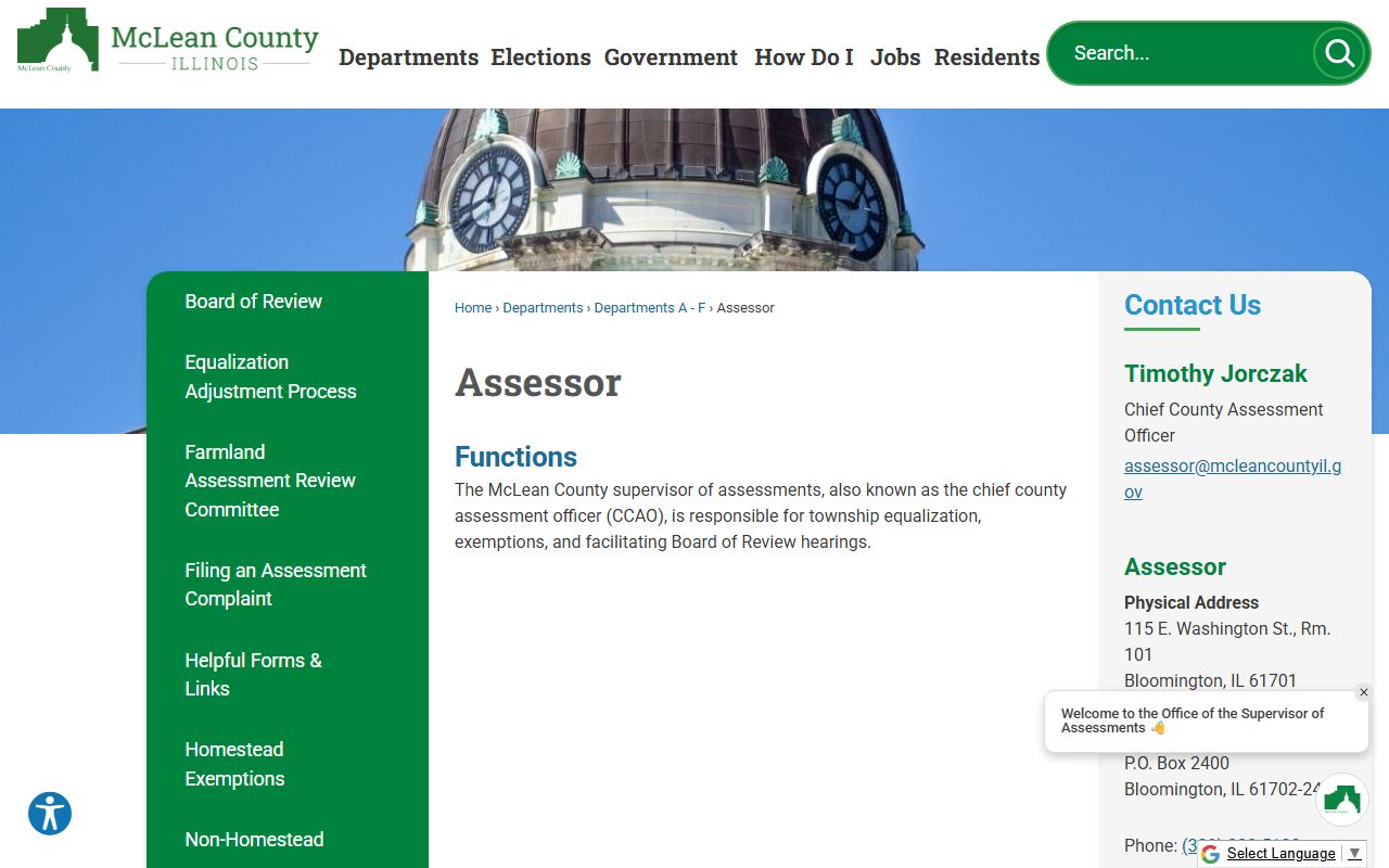 McLean County Assessment Office for McLean County property tax records