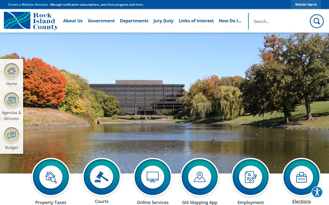 Rock Island County government website for Rock Island County property tax records