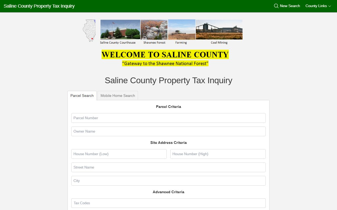 Saline County Treasurer tax search portal for property tax records
