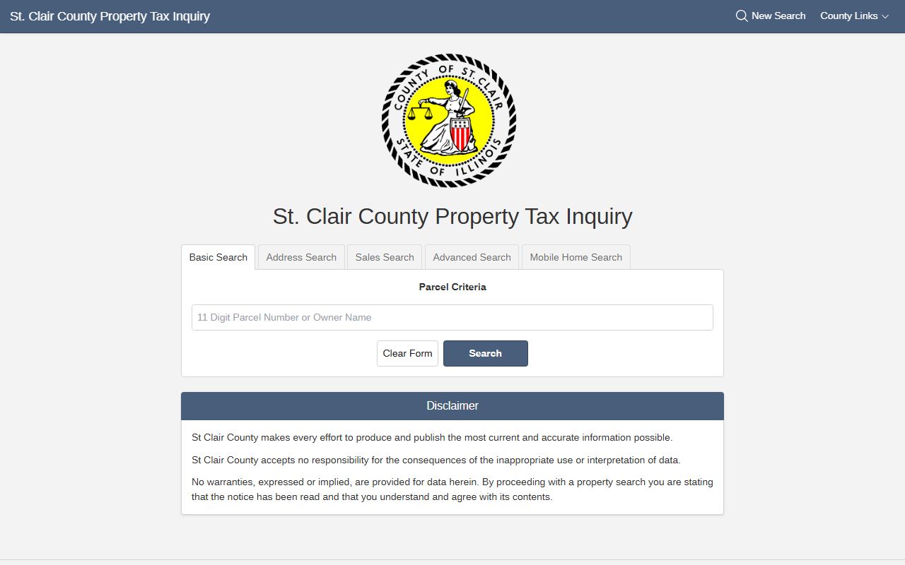 St. Clair County tax search portal for St. Clair County property tax records