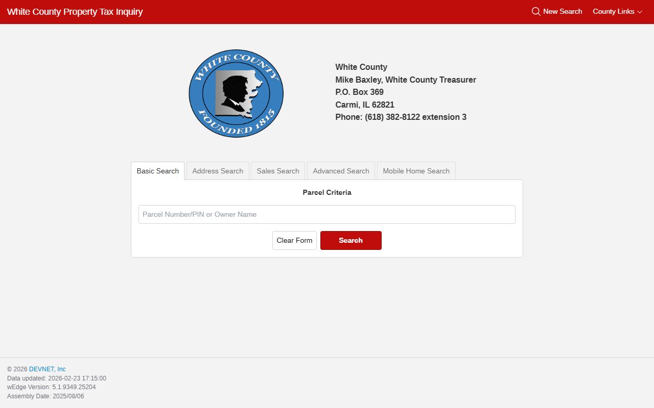 White County property tax search portal for White County property tax records