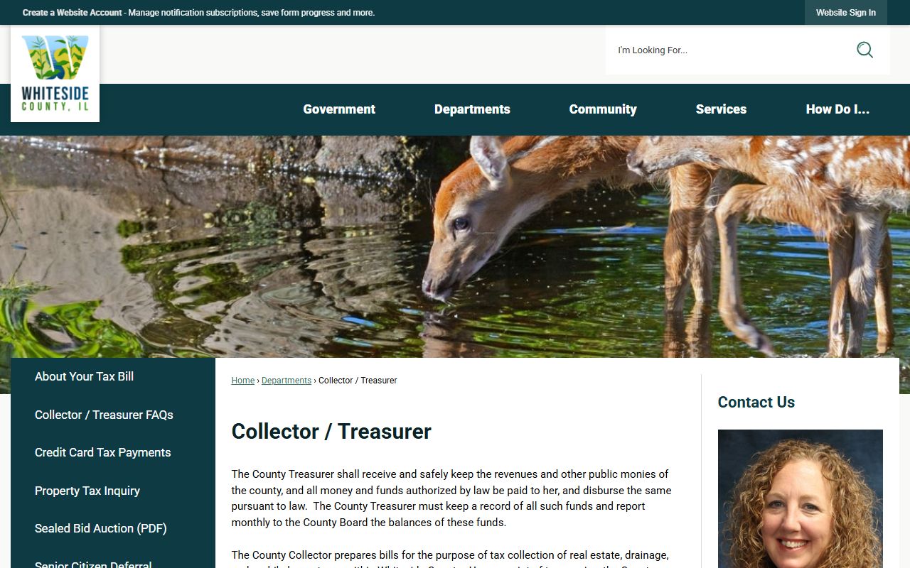 Whiteside County Collector-Treasurer page for Whiteside County property tax records