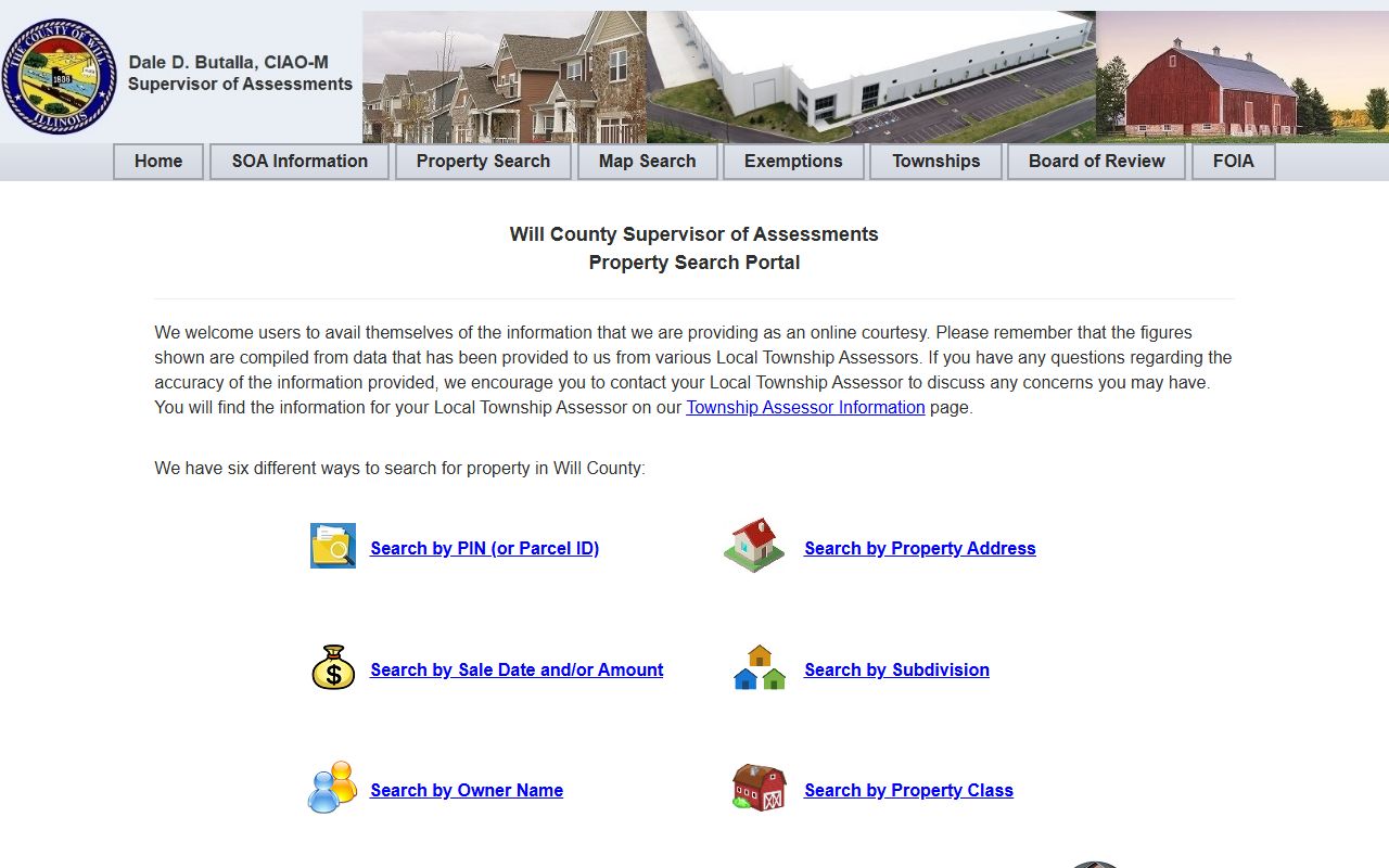 Will County property search portal for Will County property tax records
