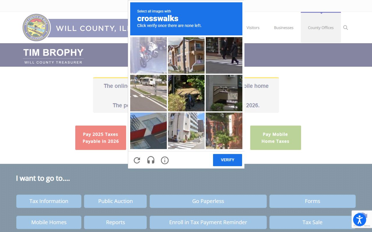 Will County Treasurer page for Will County property tax records