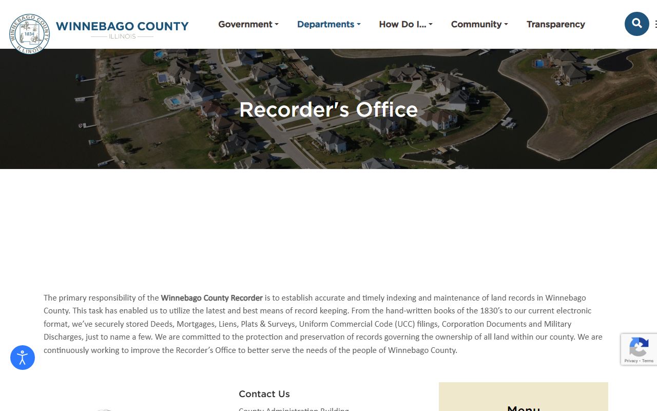 Winnebago County Recorder's Office for Winnebago County property tax records