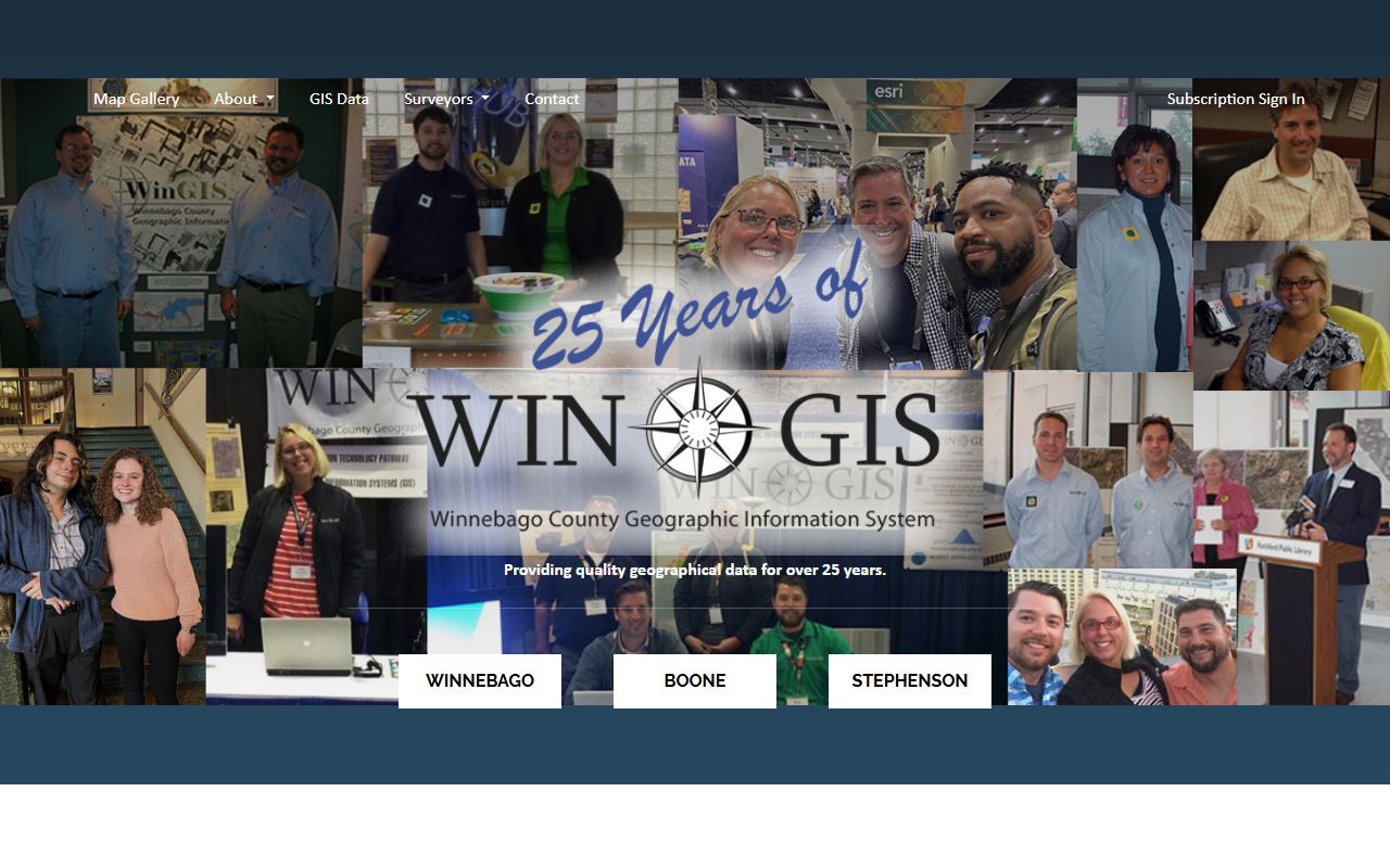 WinGIS property search tool for Winnebago County property tax records