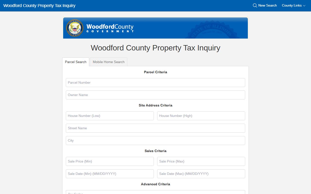 Woodford County tax search portal for looking up property tax records