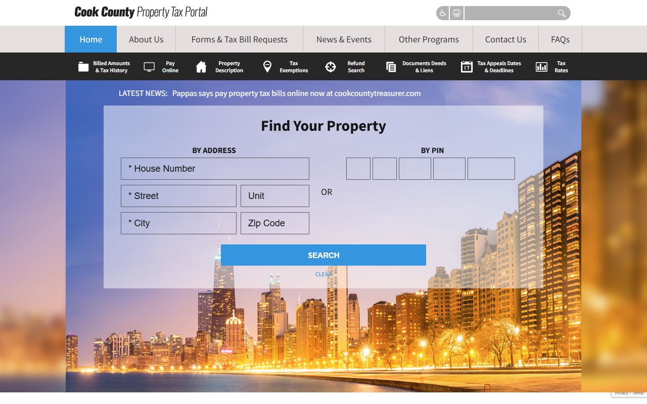 Cook County property tax portal reference for Illinois property tax records