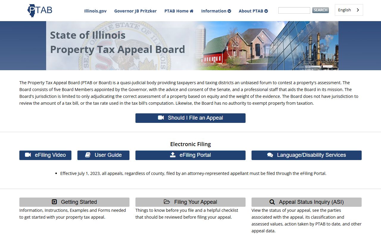Illinois Property Tax Appeal Board website for Illinois property tax records